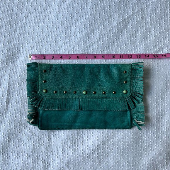 Tasha Polizzi Teal Fringe Clutch - Picture 6 of 7